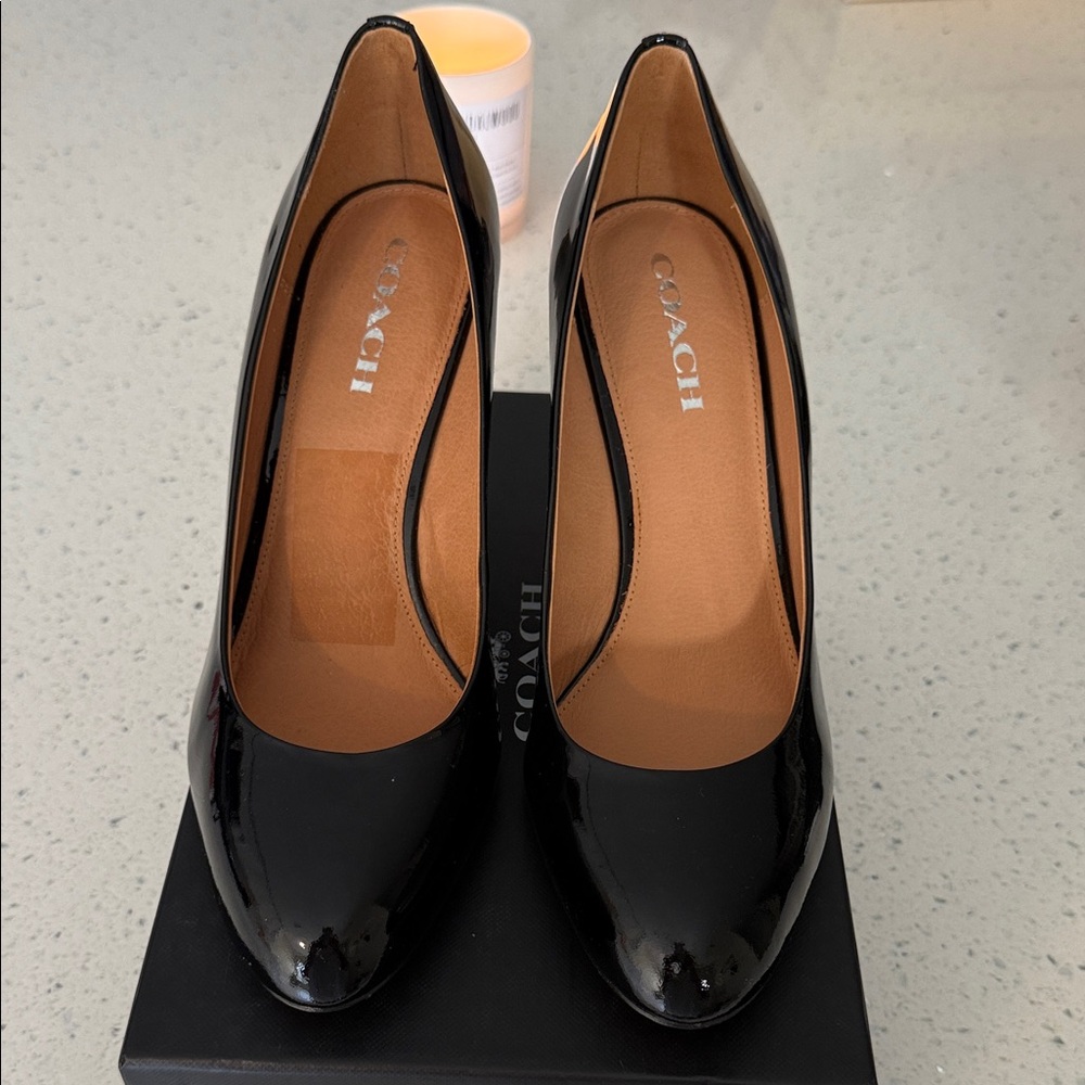 Coach Glossy Black Women's Heels